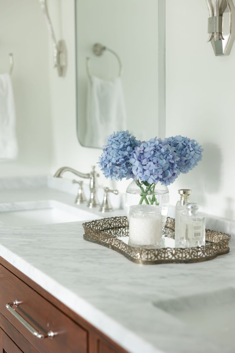 Marble Countertop Details of Master Bathroom Suite | Twin Construction 